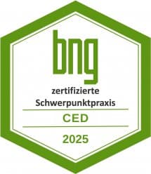Siegel: Zertifizierte Schwerpunktpraxis CED 2025